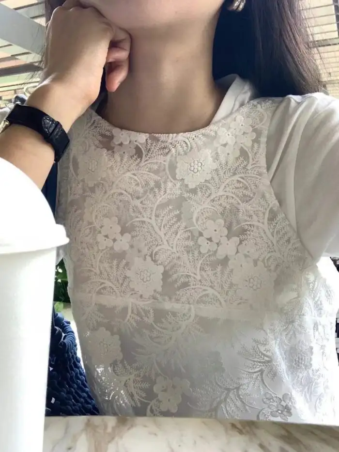 여름용 레이스 겹치기 원피스 상세 이미지 5