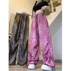 批发实拍 潮牌彩色多巴胺豹纹渐变抽绳嘻哈<b class='q'>街舞</b>鬼步舞运动休闲阔腿裤