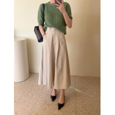 批发尺寸已更新 韩国chic 法式高腰百搭大裙摆松紧腰中长款<b class='q'>半身</b>裙