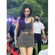 批发<b class='q'>杨颖</b>baby<b class='q'>同款</b>衣服性感辣妹吊带背心女外穿上衣牛仔半身裙夏季套装