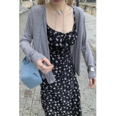 批发<b class='q'>大码</b>百搭搭吊带灰色外套夏<b class='q'>韩版</b>气质显瘦遮肉长袖上衣女