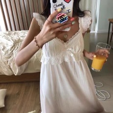 批发有货 chic  宫廷风公主连衣睡裙可爱睡衣荷叶边家居<b class='q'>服</b>