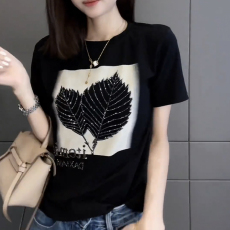 批发纯棉短袖T恤女夏季2026新款时尚百搭体恤纯棉显瘦洋气打底衫上衣