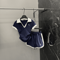 批发纯棉高品质刺绣正肩短袖T恤+撞色阔腿<b class='q'>显瘦</b>短<b class='q'>裤</b>女套<b class='q'>装</b>