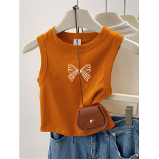批发美式辣妹无袖正肩t恤女夏季修身百搭小吊带背心外穿内搭短款上衣