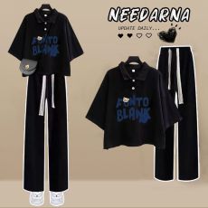 批发230克纯棉双纱<b class='q'>女</b><b class='q'>童</b><b class='q'>夏季</b><b class='q'>短袖</b><b class='q'>套装</b>2026新款休闲中<b class='q'>大</b><b class='q'>童</b>多巴胺两件套