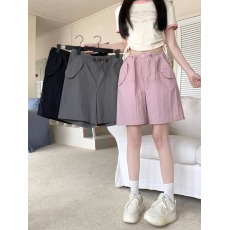 批发实拍  工装短裤<b class='q'>女</b>薄款高腰休闲阔腿运动美式五分裤