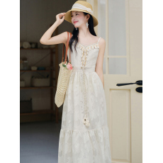 批发镂空针织开衫流苏吊带裙两件套女夏2025新款民族风连衣裙套装