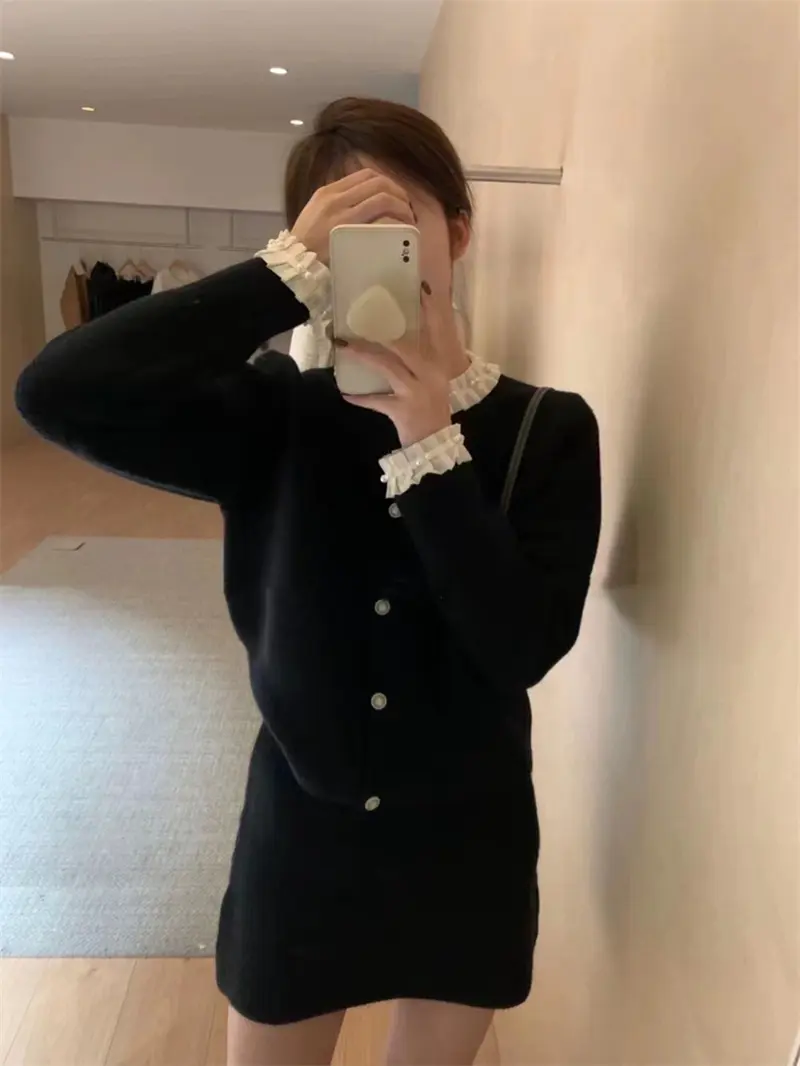 프릴 디테일 카디건