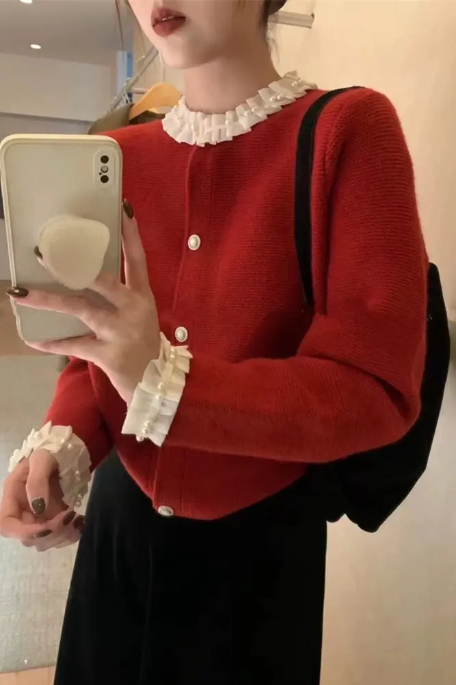 프릴 디테일 카디건 상세 이미지 3