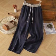 批发2026年新品夏季<b class='q'>百搭</b>大码亚麻长裤宽松文艺复古休闲裤女流浪阔腿裤