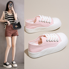 批发帆布鞋女2024春秋款学生韩版ins百搭厚底板鞋春秋<b class='q'>休闲</b>鞋子小白鞋