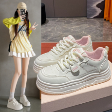 批发2024夏季新款ins韩版透气小白鞋女学生厚底百搭休闲运动板鞋百搭