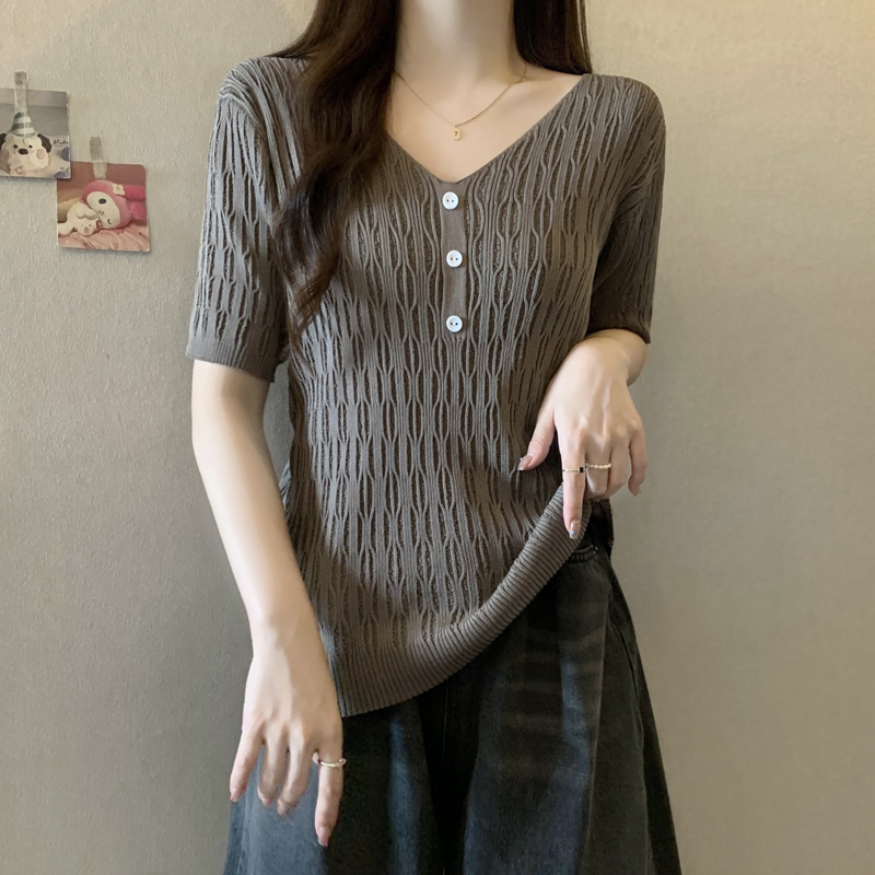 실사 2026 년 빅 사이즈 여성 의류 여름 새로운 통통한 여동생 표지 배 슬림해 보이는 티셔츠 지방 mm 니트 맨위