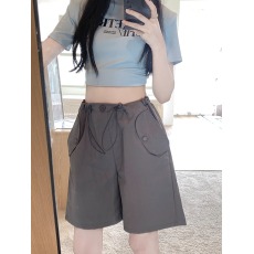 批发实拍 工装短裤<b class='q'>女</b>薄款高腰休闲阔腿运动美式五分裤