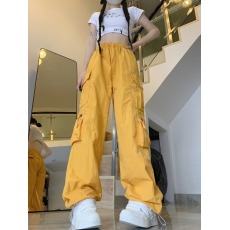 批发实拍 2024年个性<b class='q'>街舞</b>直筒阔腿工装口袋裤男女休闲