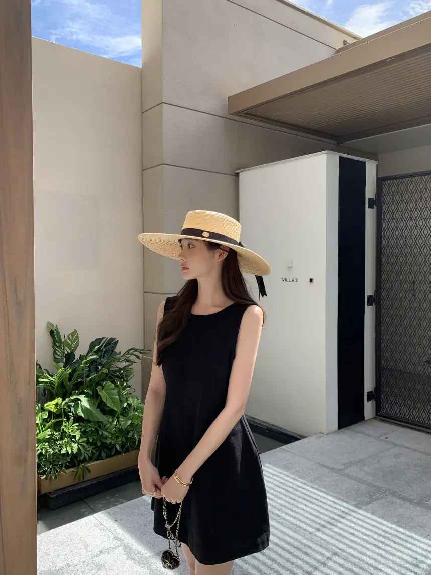 프리미엄 블랙 화이트 파티원피스 상세 이미지 1