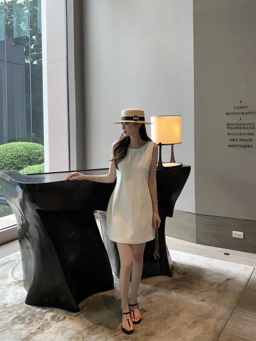 프리미엄 블랙 화이트 파티원피스 상세 이미지 7