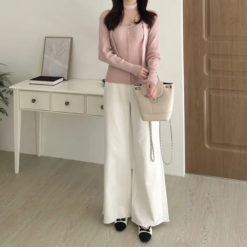 프리미엄 베이직 V넥 니트 셔츠 상세 이미지 10