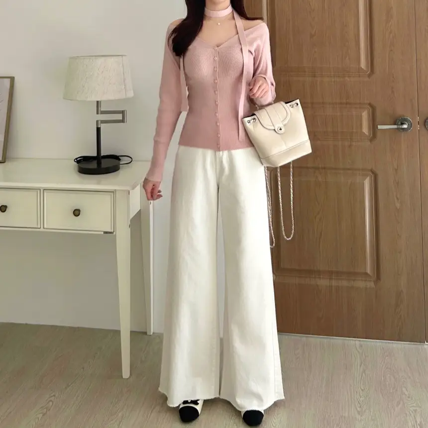 프리미엄 베이직 V넥 니트 셔츠 상세 이미지 15