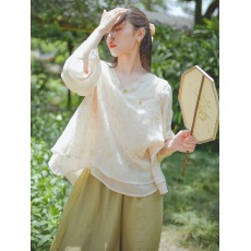 批发2026夏季新品民国风<b class='q'>套装</b>茶服复古新中式改良汉服日常旗袍唐装上衣