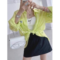 批发后背系带薄款全棉衬衫2024夏季新韩国