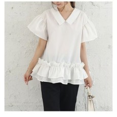 批发海量上阿里会投诉建议上淘宝 <b class='q'>时尚</b>女珍珠拼接女衬衫 娃娃领