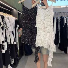 批发韩国<b class='q'>东大门</b>2026夏季新款波点不规则无袖吊带<b class='q'>连衣裙</b>