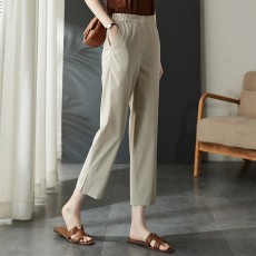 批发官图 <b class='q'>高腰</b>雪纺休闲裤夏季欧货外穿显瘦百搭百搭九分直筒西装裤