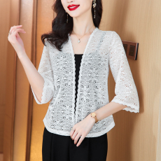 批发春夏蕾丝小披肩女<b class='q'>新款</b>薄外套配吊带裙子开衫防晒女