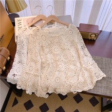 批发实拍长袖慵懒风薄款防晒针织衫女2024夏季新款设计感罩衫镂空上衣