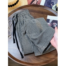 批发2024新款韩版慵懒风chic格子休闲<b class='q'>裤</b>女复古潮流直筒洋气百搭阔腿<b class='q'>裤</b>