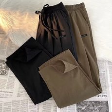 批发夏季冰丝松紧腰裤子男港<b class='q'>风</b>垂感潮流宽松ins中性<b class='q'>风</b>阔腿休闲小西裤