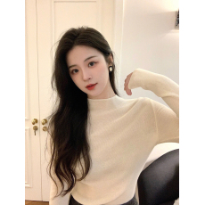 批发法式洋气高弹半高领<b class='q'>打底衫</b>女秋冬修身显瘦毛衣针织衫保暖内搭上衣