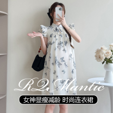 批发实拍夏季新款孕妇装大码女装显瘦<b class='q'>连衣裙</b>中长款孕妇裙宽松女裙