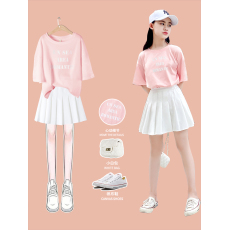 批发230克纯棉双纱女童夏季短袖套装2026新款休闲中大童多巴胺两件套