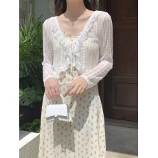 批发<b class='q'>蕾丝</b>开衫短款夏季新款花边领空调衫防晒薄款<b class='q'>小</b><b class='q'>披肩</b>上衣外套配裙子