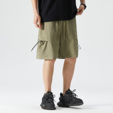 批发日系工装短裤男士夏季薄款潮牌宽松百搭纯色直筒运动休闲五分裤子