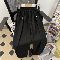 批发直筒休闲长裤男夏季薄款垂感宽松阔腿裤子美式高级感黑色西裤