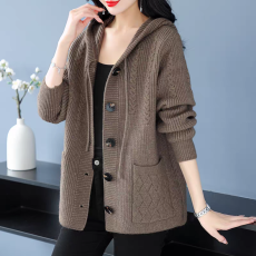 批发加厚毛衣开衫<b class='q'>外套</b>女秋冬装新款上衣<b class='q'>百搭</b>外穿宽松休闲洋气外搭