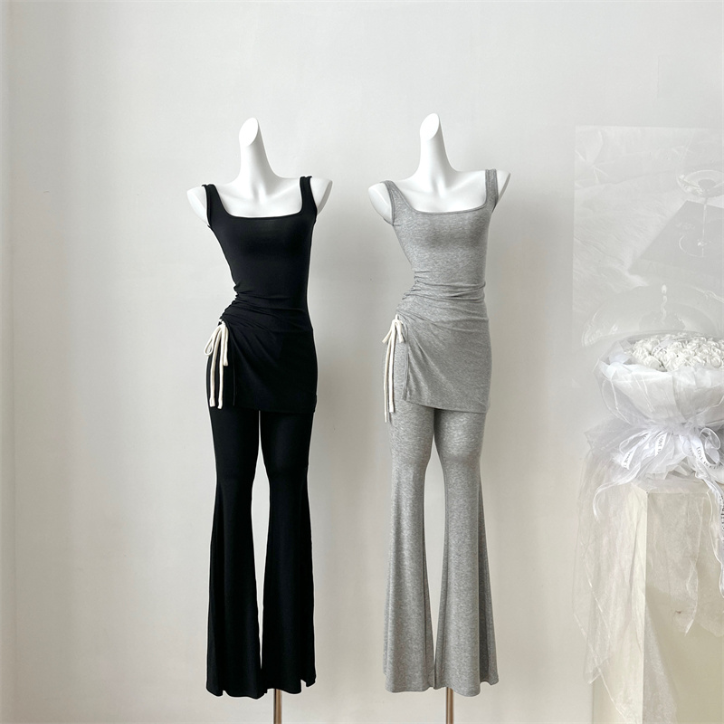 WENWAN walking suit, skin-friendly ~ Slimming, strappy casual trousers and camisole suit