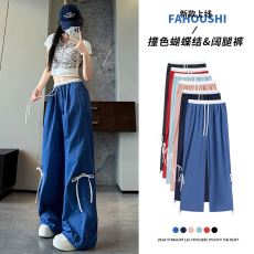 批发降价清货，<b class='q'>库存</b>蝴蝶结工装裤女裤夏季女韩版休闲阔腿裤子