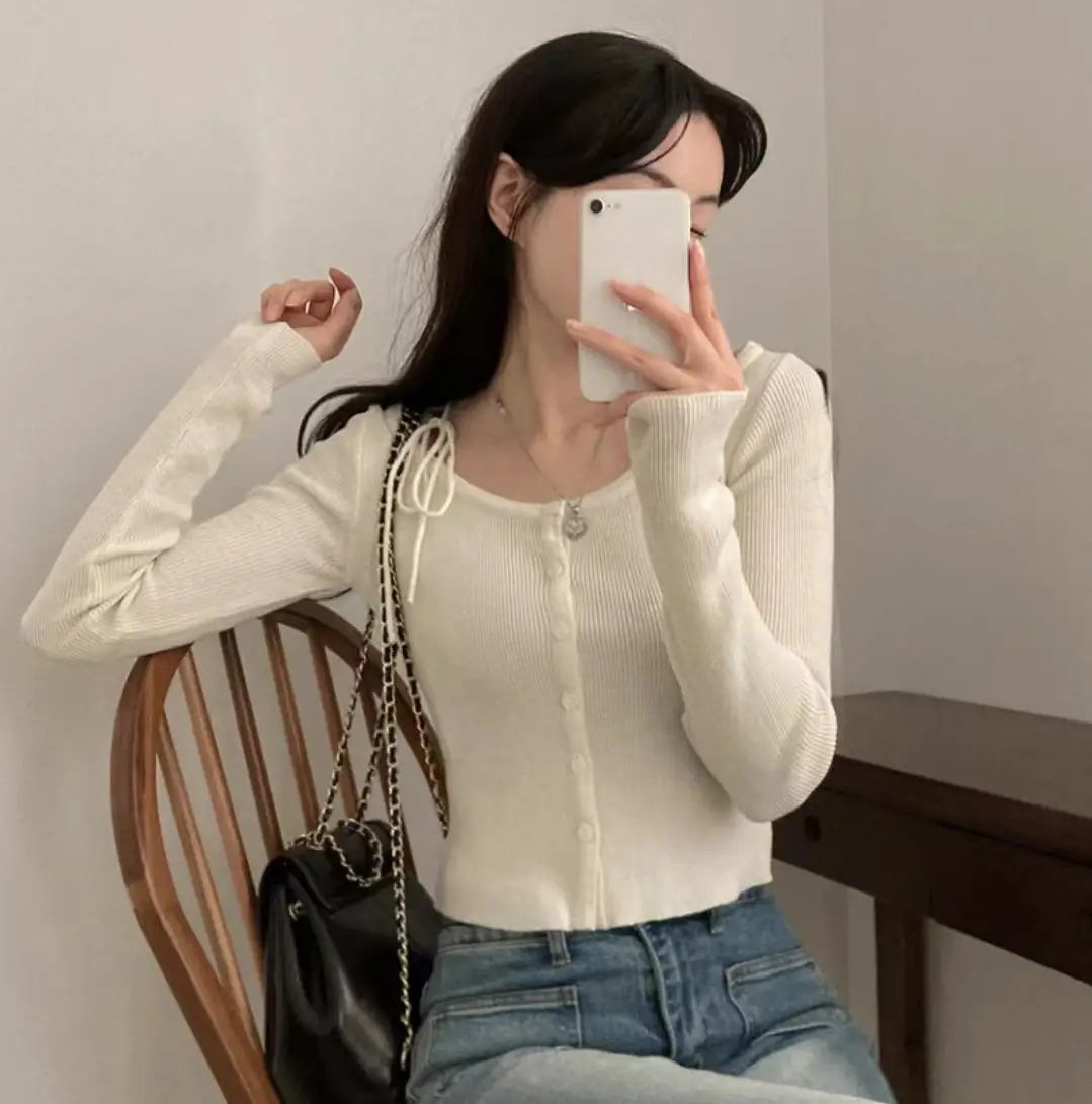 프리미엄 단추 니트 셔츠 상세 이미지 10
