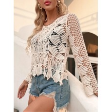 批发亚马逊跨境夏季新款<b class='q'>欧美</b>防晒镂空百搭罩头衫