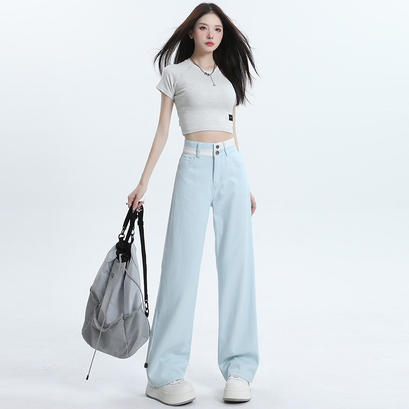 秋季时尚潮流休闲直筒裤阔腿裤女装绣花裤   服裝批發女裝批發服飾貨源