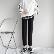 批发实拍孕妇西装裤女2024秋季宽松直筒裤高腰外穿大码烟管裤<b class='q'>哈伦裤</b>子