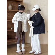 批发实拍羽绒棉服轻薄菱格冬季<b class='q'>韩版</b>新款宽松小香风时尚棉衣棉服女外套