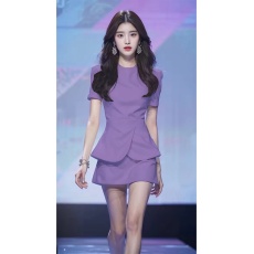 批发酷搭配一整套夏装小众不撞款干练气质女装<b class='q'>职业</b>休闲紫色西装<b class='q'>套装</b>裙