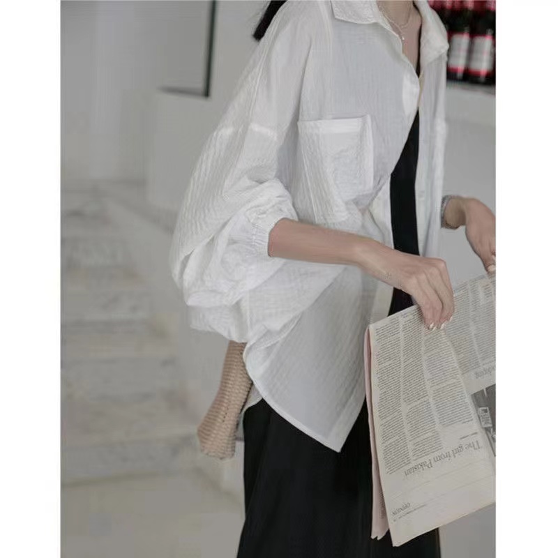 2024 new summer Korean style loose outdoor sun protection clothing women's cardigan versatile shirt jacket