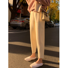 批发针织哈伦裤女2026秋冬萝卜裤九分显瘦高腰韩版宽松加厚<b class='q'>小脚</b>休闲裤
